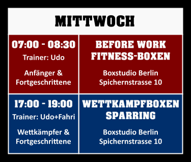 Trainingsplan Mittwoch