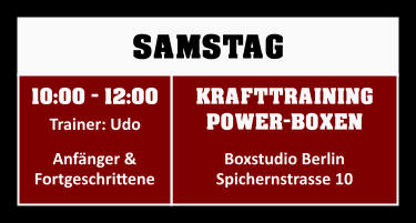 Trainingsplan Samstag